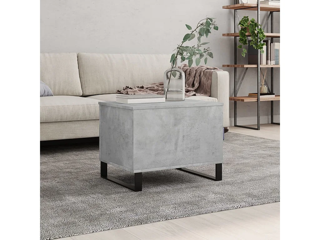 Table basse relevable Gris béton 60x44,5x45 cm Bois d'ingénierie OFR13875 BonneVie Meuble