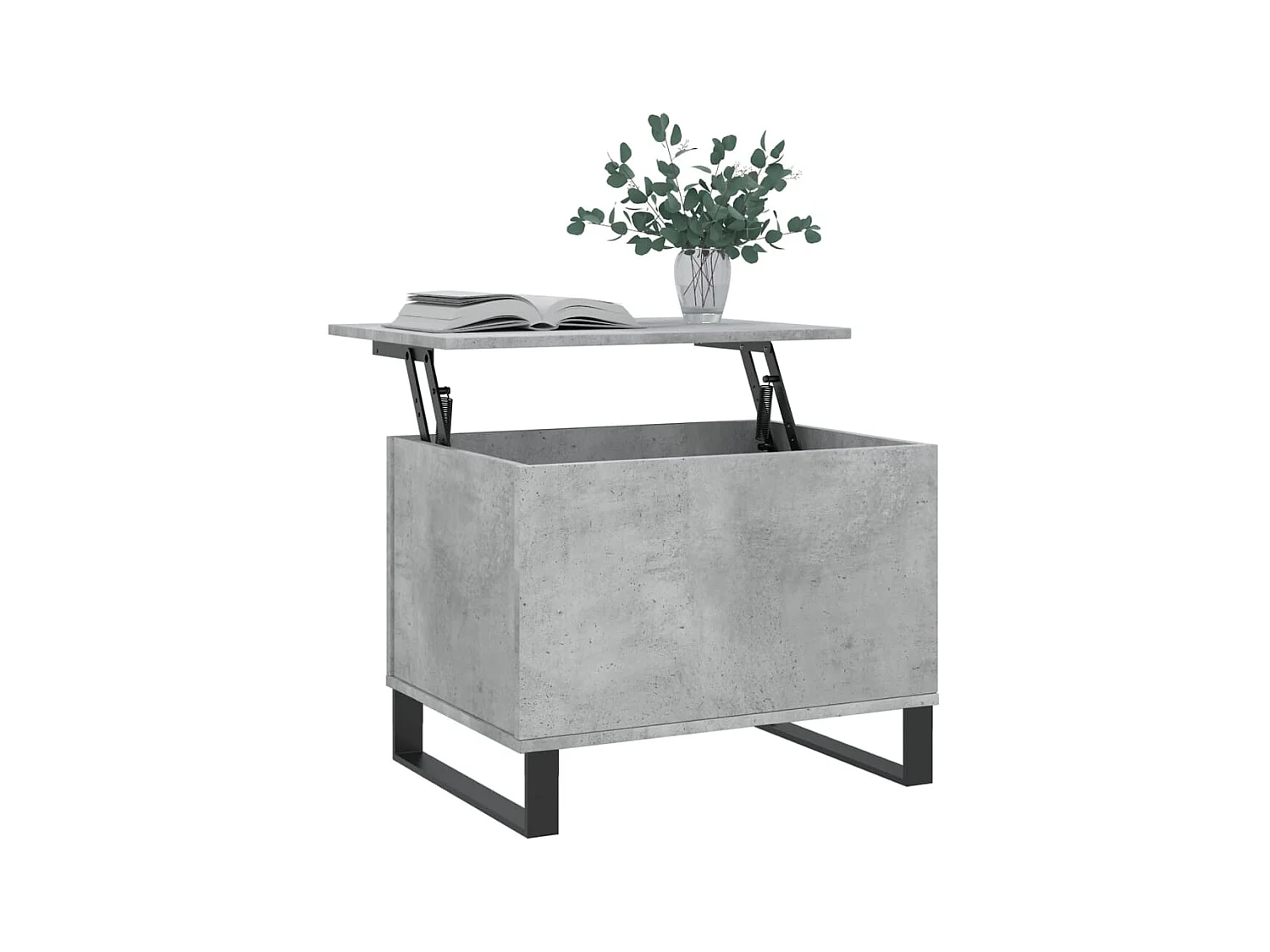 Table basse relevable Gris béton 60x44,5x45 cm Bois d'ingénierie OFR13875 BonneVie Meuble