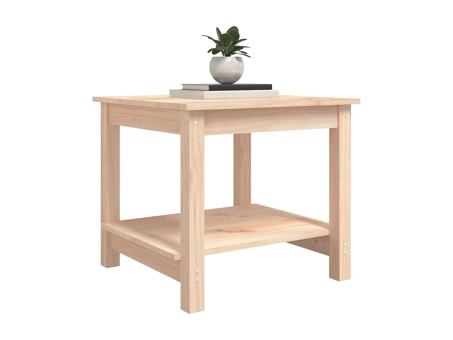 Table basse 50x50x45 cm Bois massif de pin OFR19264 BonneVie Meuble