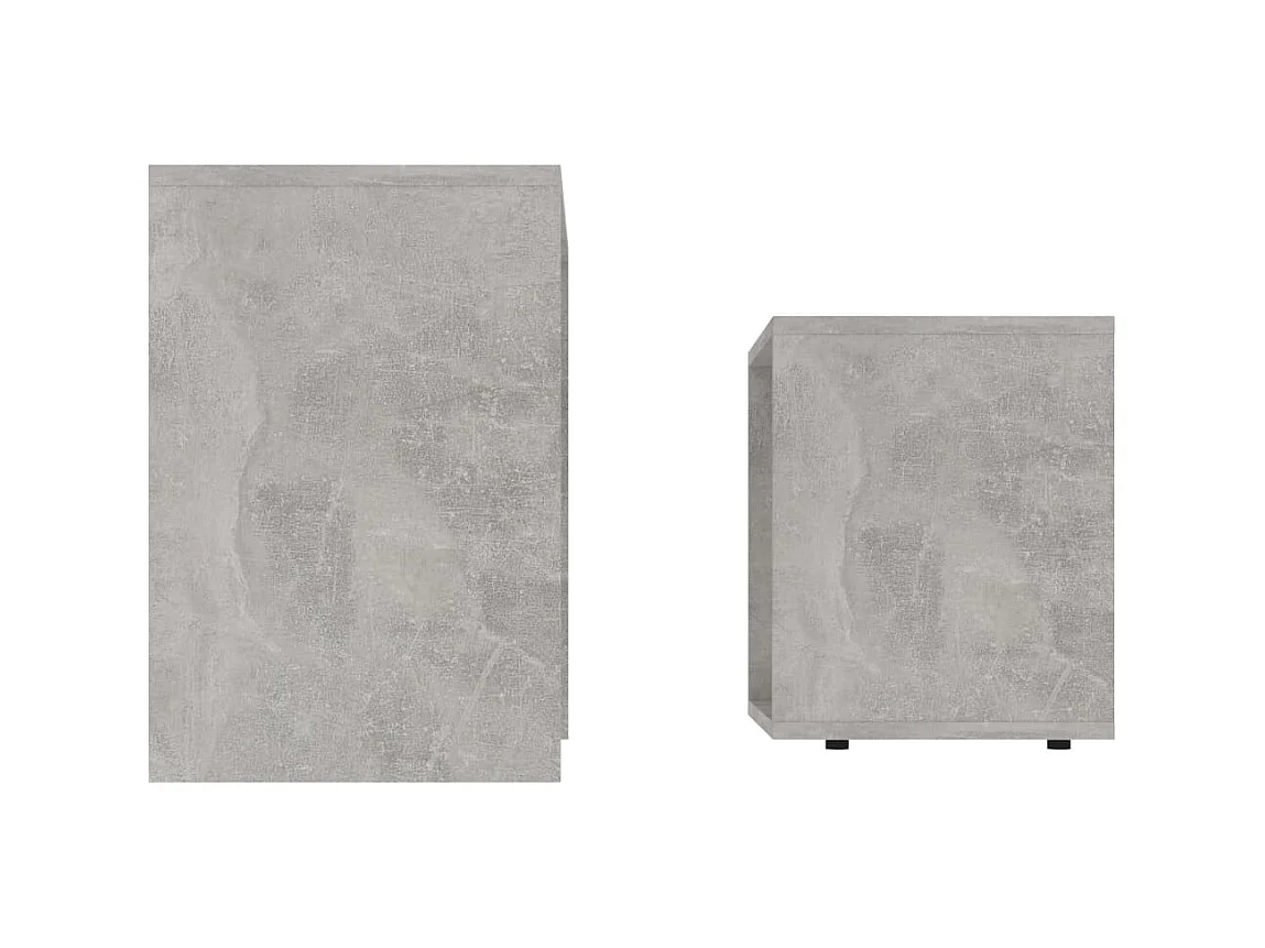 Ensemble de tables basses Gris béton 48x30x45 cm Aggloméré OFR62135 BonneVie Meuble