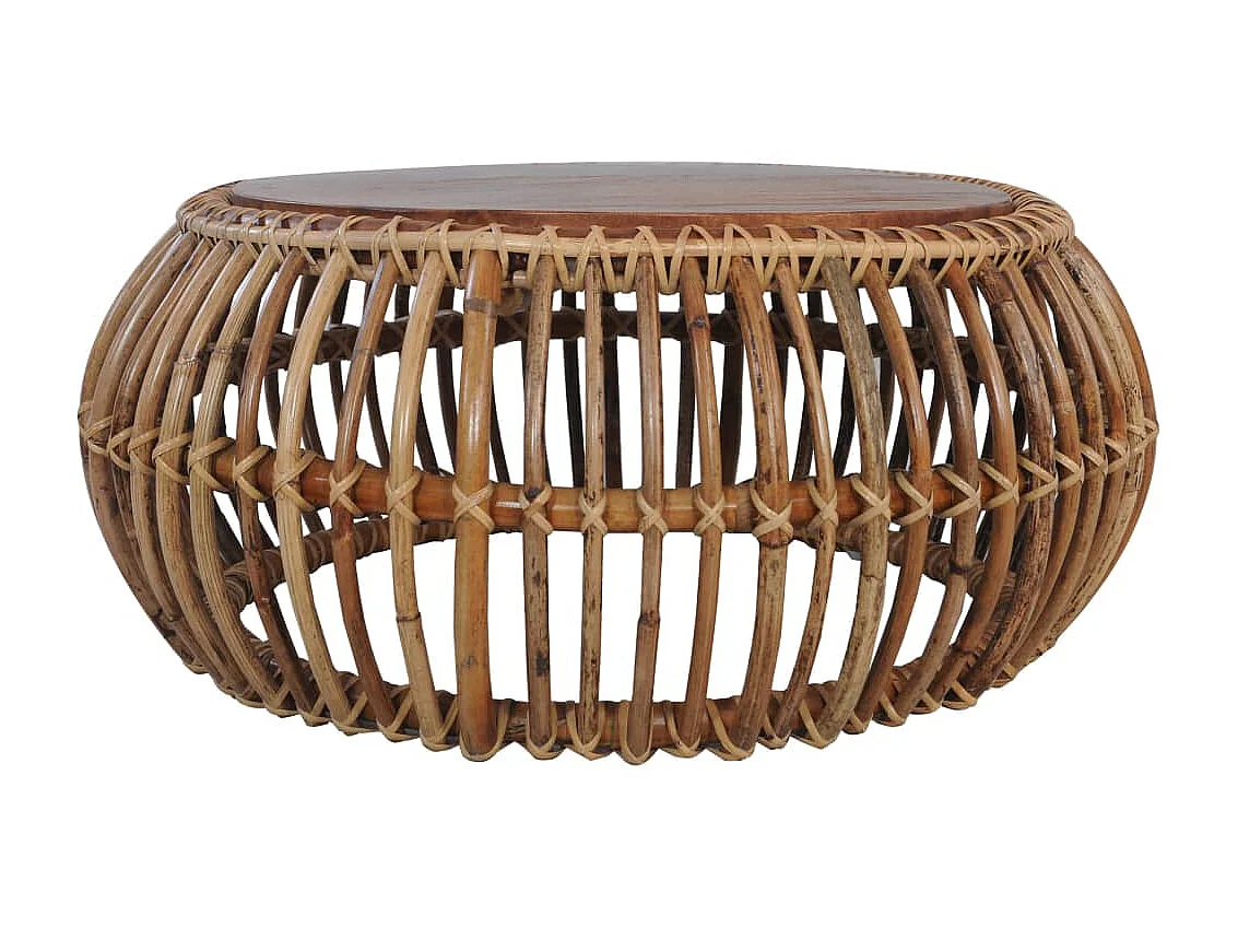 Tables basses 2 pcs Rotin naturel OFR70081 BonneVie Meuble