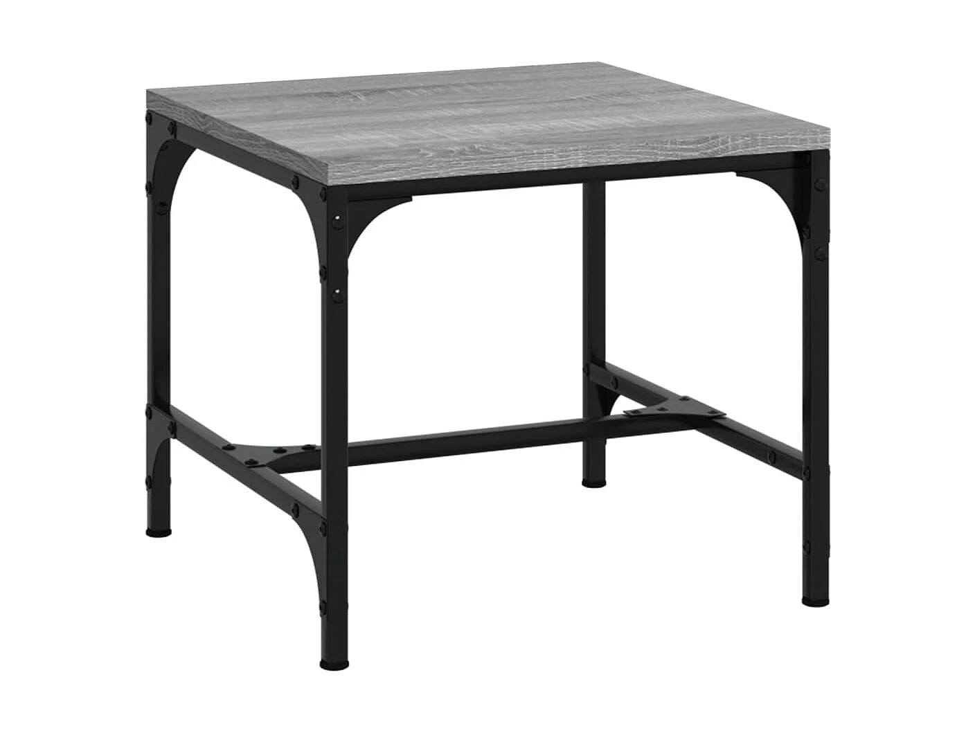 Salontafel 50x50x35 cm bewerkt hout grijs NL58094