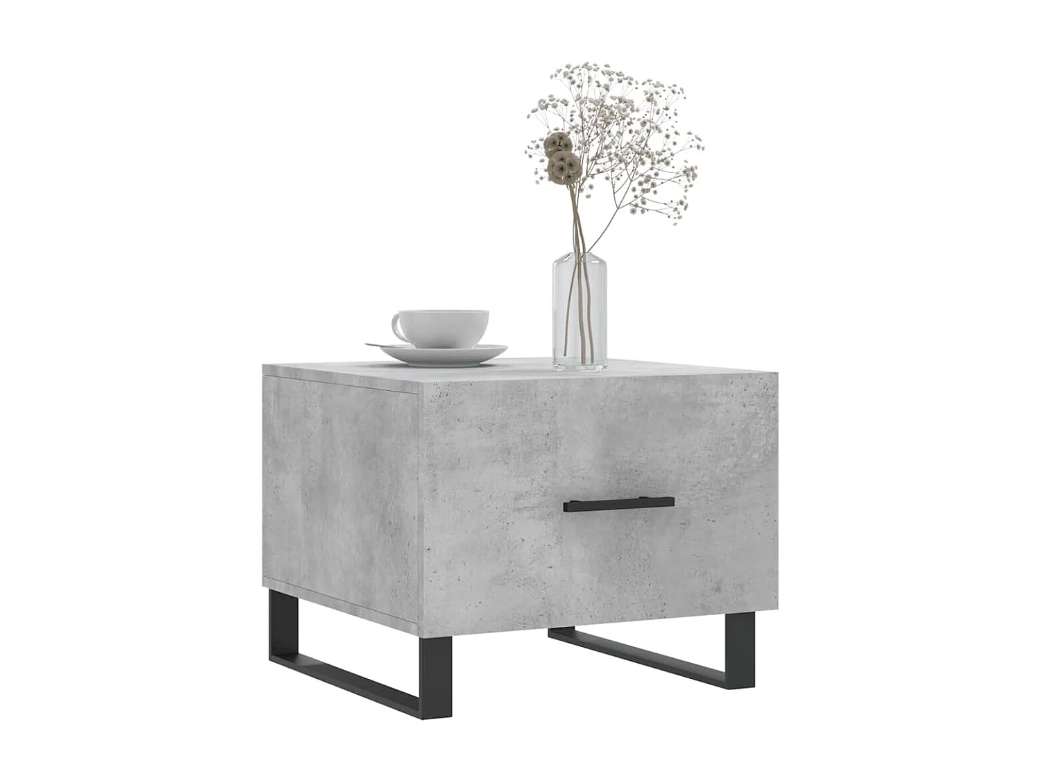 Table basse gris béton 50x50x40 cm bois d'ingénierie OFR72815 BonneVie Meuble