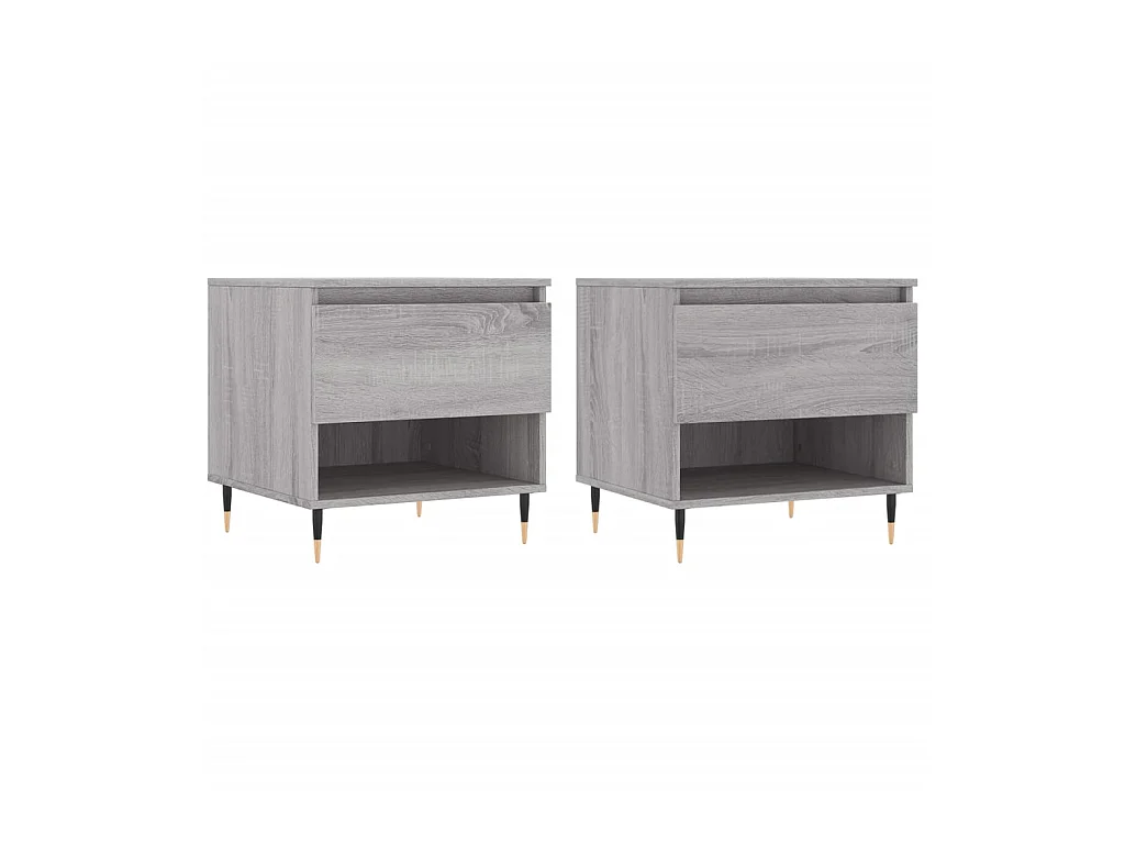 Tables basses 2 pcs sonoma gris 50x46x50 cm bois d'ingénierie OFR42743 BonneVie Meuble