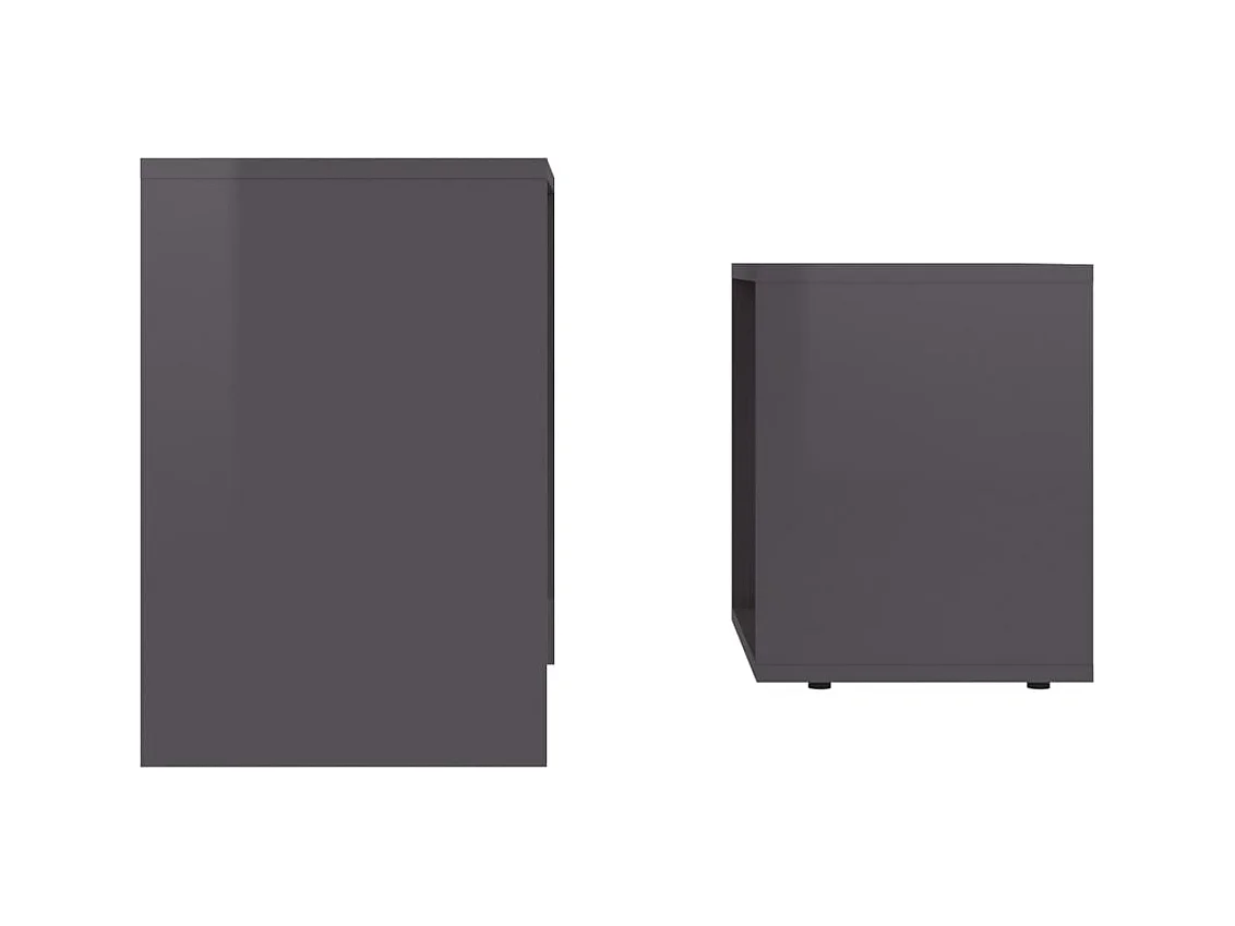 Ensemble de tables basses Gris brillant 48x30x45 cm Aggloméré OFR30751 BonneVie Meuble