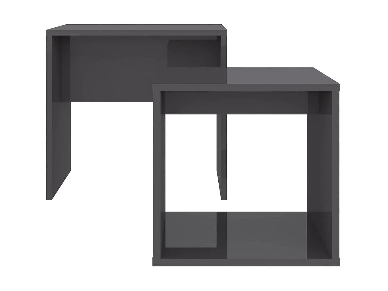 Ensemble de tables basses Gris brillant 48x30x45 cm Aggloméré OFR30751 BonneVie Meuble