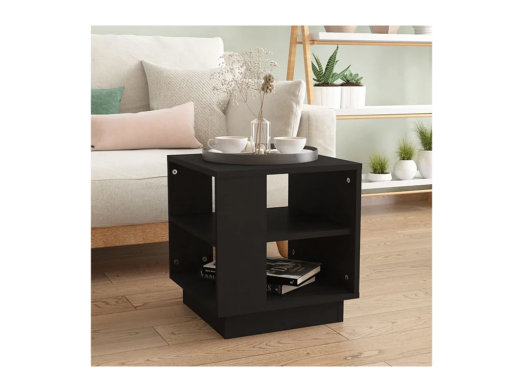 Table basse Noir 40x40x43 cm Bois d'ingénierie OFR31570 BonneVie Meuble