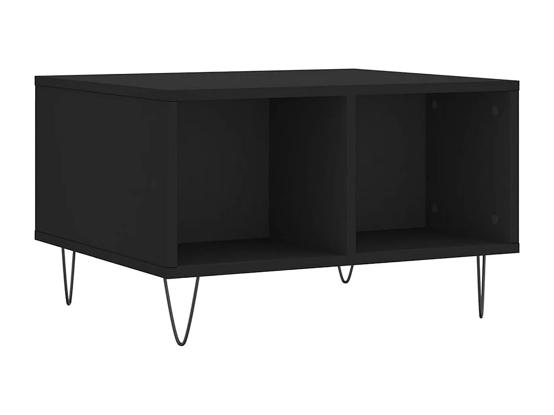 Mesa de centro madera contrachapada negro 60x50x36,5 cm ES32799