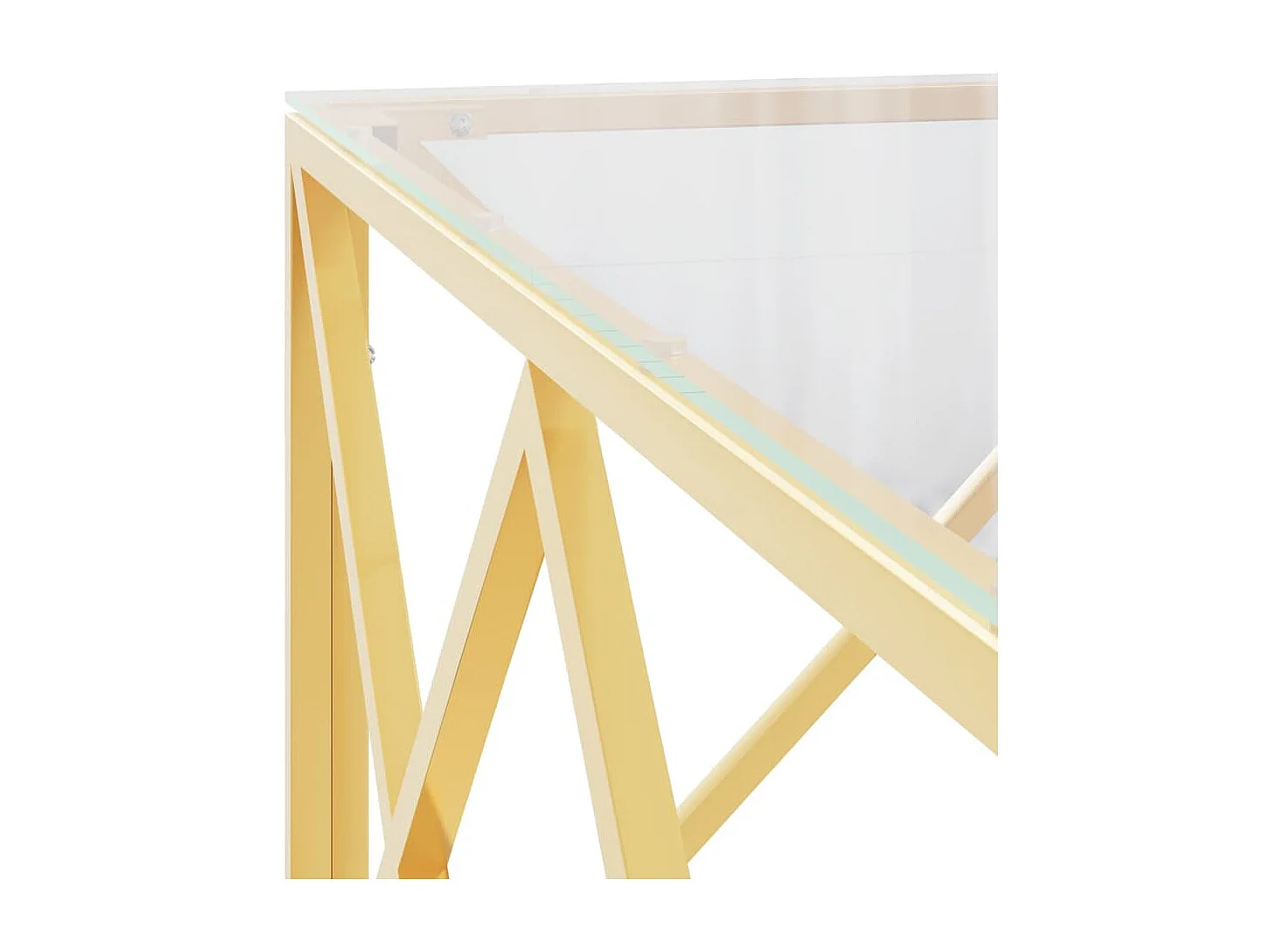 Table basse 80x80x40 cm acier inoxydable et verre OFR94688 BonneVie Meuble