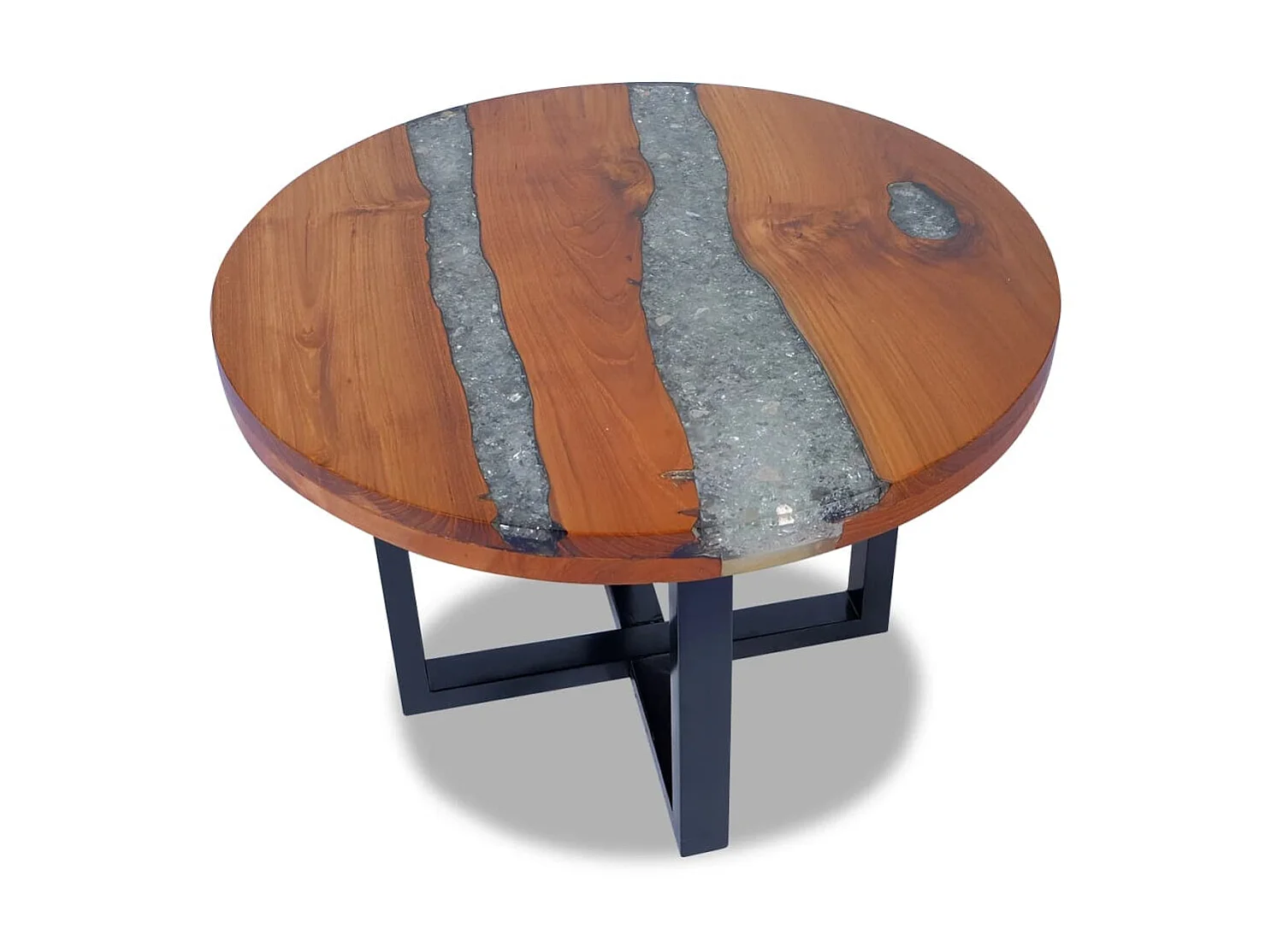 Table basse Teck Résine 60 cm OFR95705 BonneVie Meuble