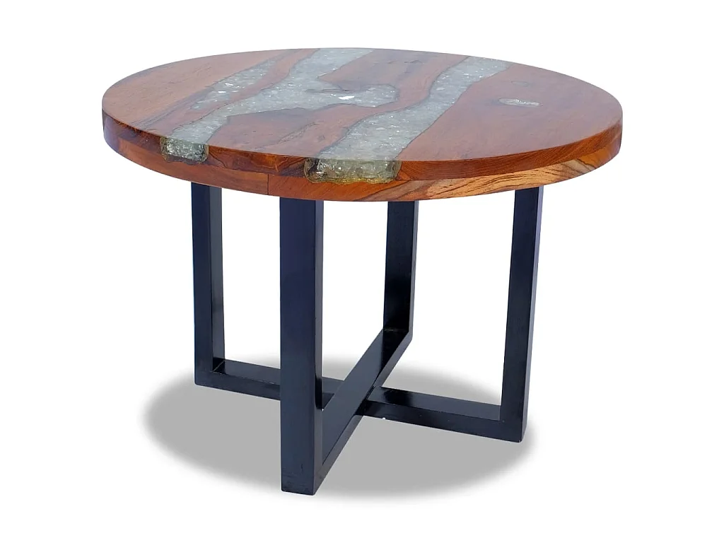 Table basse Teck Résine 60 cm OFR95705 BonneVie Meuble