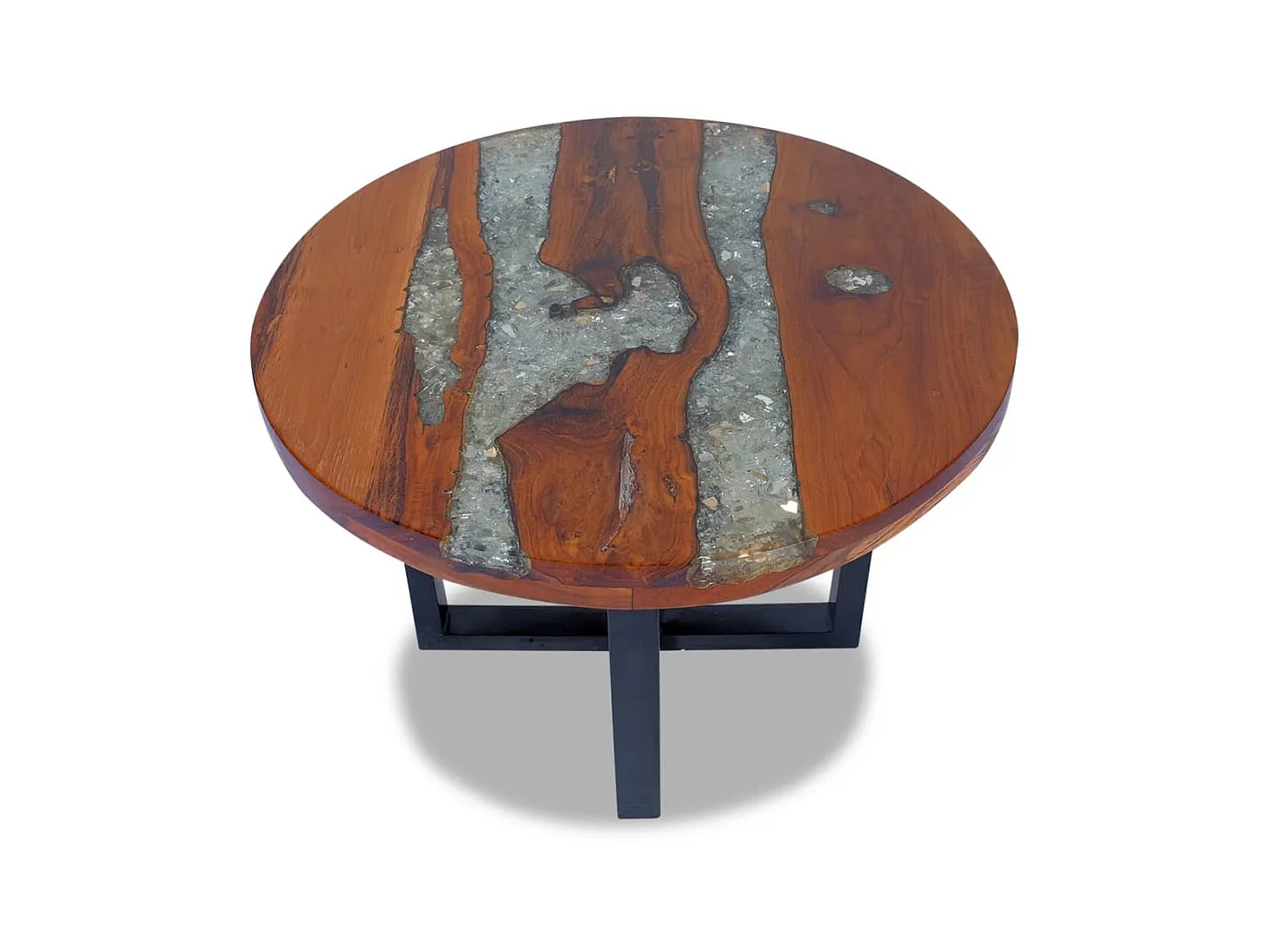 Table basse Teck Résine 60 cm OFR95705 BonneVie Meuble