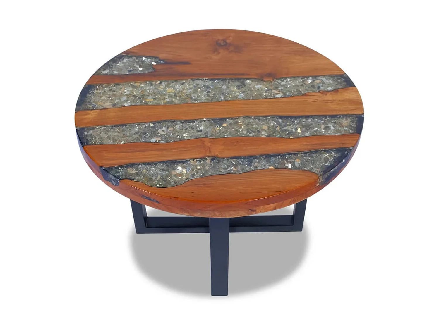 Table basse Teck Résine 60 cm OFR95705 BonneVie Meuble