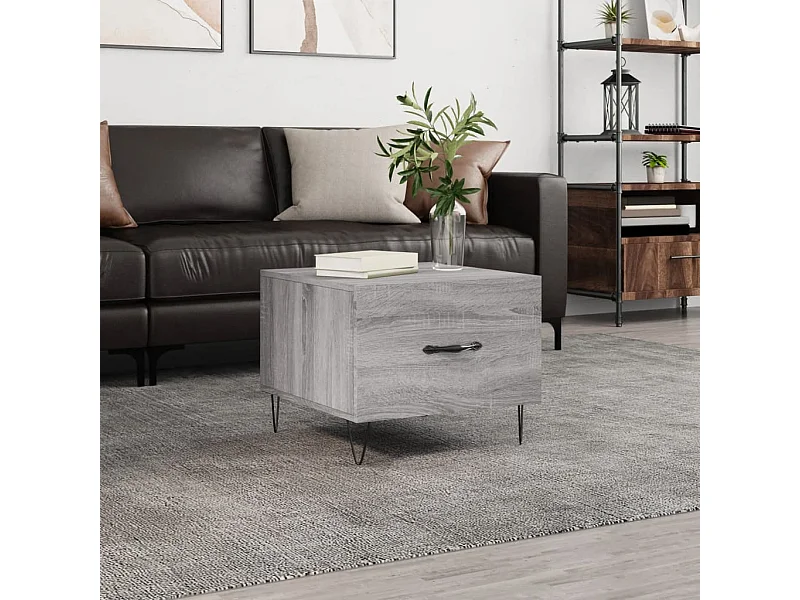 Salontafel 50x50x40 cm bewerkt hout grijs sonoma eiken NL32697