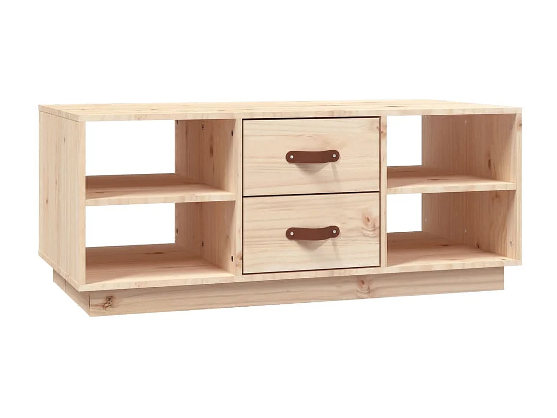 Table basse 100x50x41 cm Bois massif de pin OFR35127 BonneVie Meuble