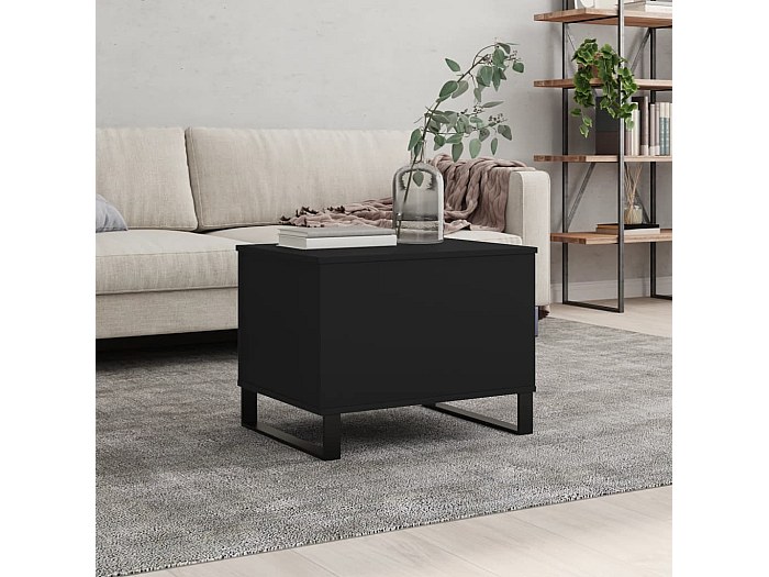 Table basse relevable Noir 60x44,5x45 cm Bois d'ingénierie QSE26620