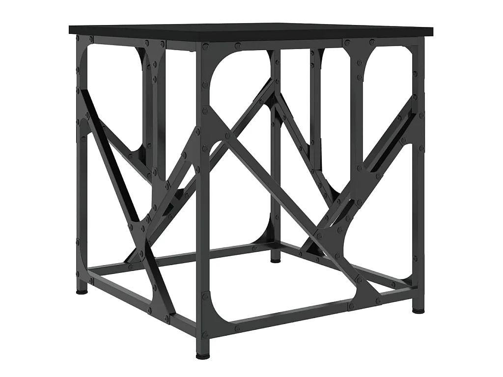 Table basse noir 45x45x47,5 cm bois d'ingénierie OFR17584 BonneVie Meuble
