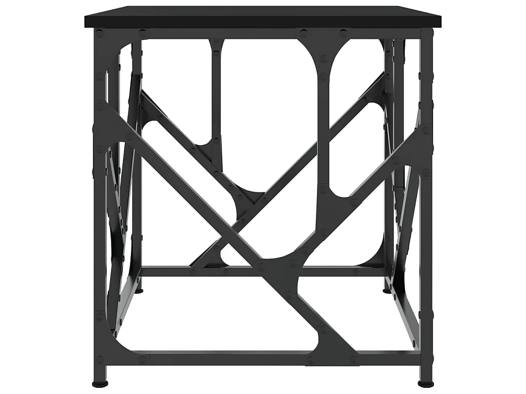 Table basse noir 45x45x47,5 cm bois d'ingénierie OFR17584 BonneVie Meuble