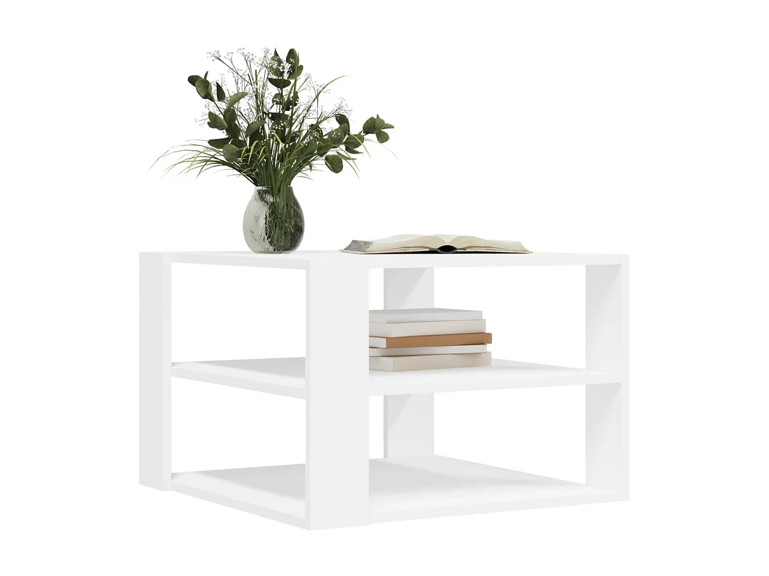 Mesa de centro 59,5x59,5x40 cm derivados de madeira branco PT625639