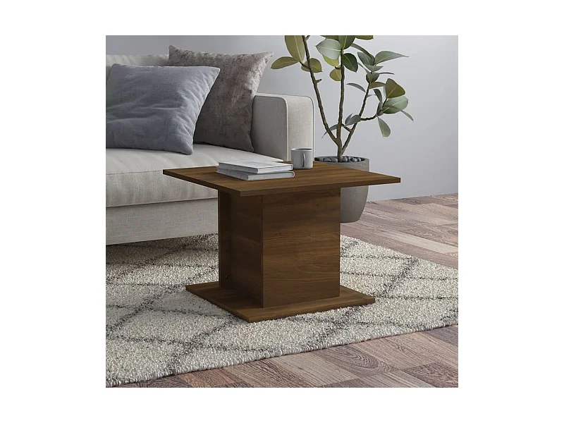 Mesa centro 55,5x55,5x40 cm contraplacado cor carvalho castanho PT102040