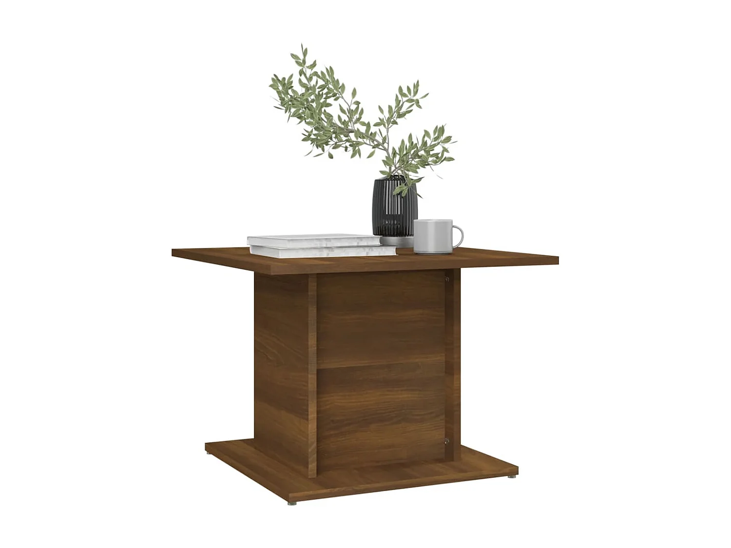 Mesa de centro madera ingeniería marrón roble 55,5x55,5x40 cm ES53283