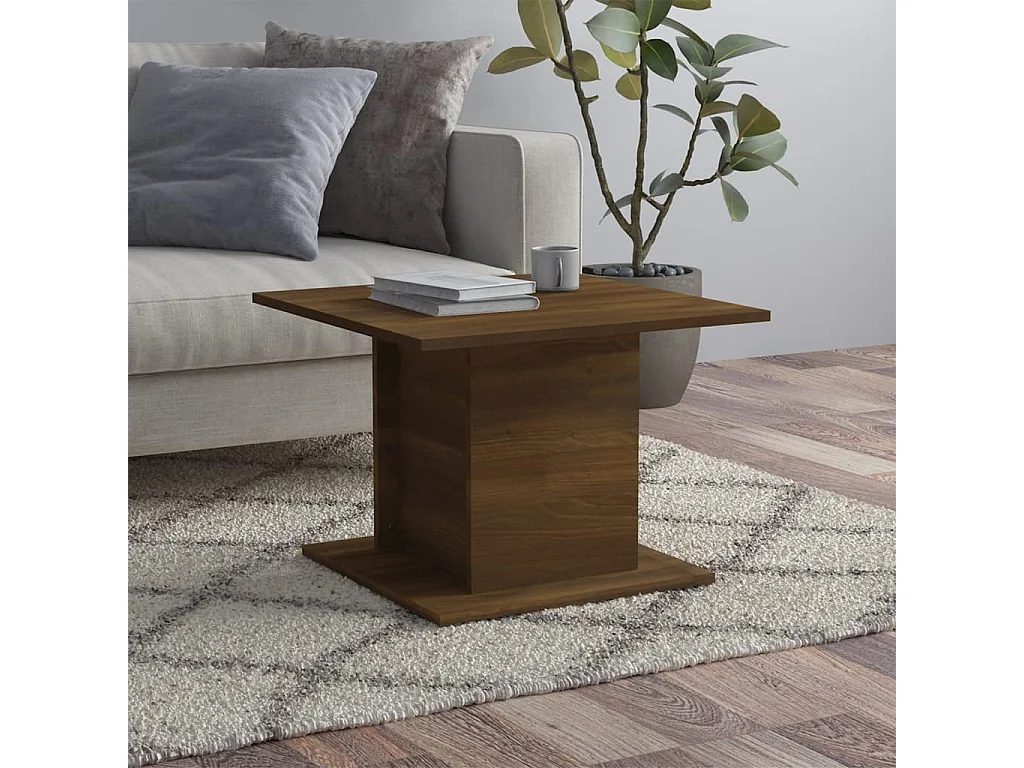 Table basse Chêne marron 55,5x55,5x40 cm Aggloméré OFR44365 BonneVie Meuble