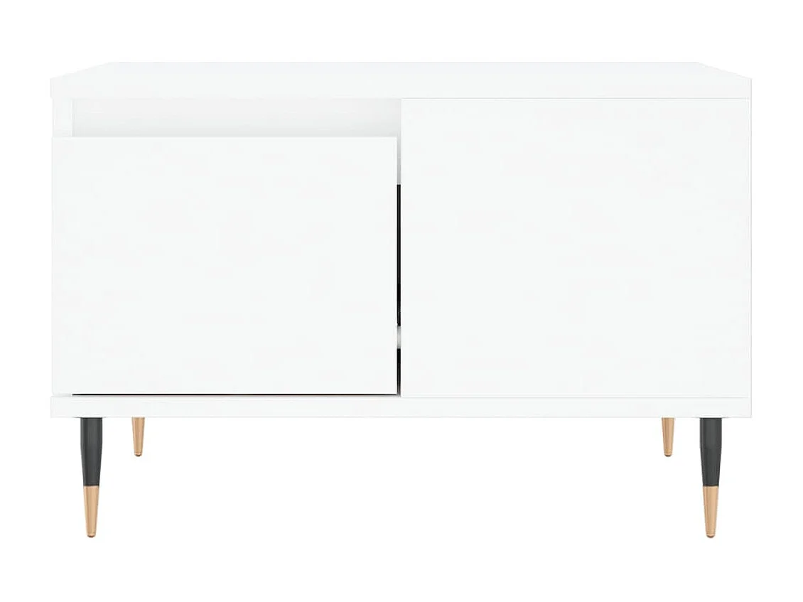 Table basse blanc 55x55x36,5 cm bois d'ingénierie OFR52048 BonneVie Meuble