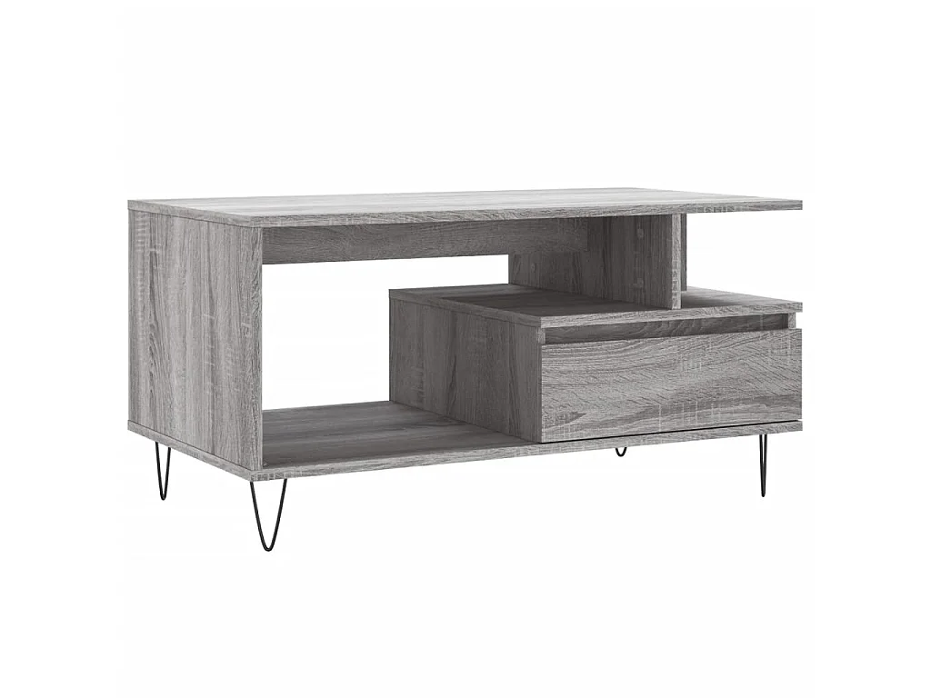 Table basse Sonoma gris 90x49x45 cm Bois d'ingénierie OFR82217 BonneVie Meuble