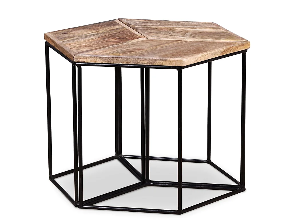 Mesa de centro madeira de mangueira maciça 56x48x40 cm PT899936