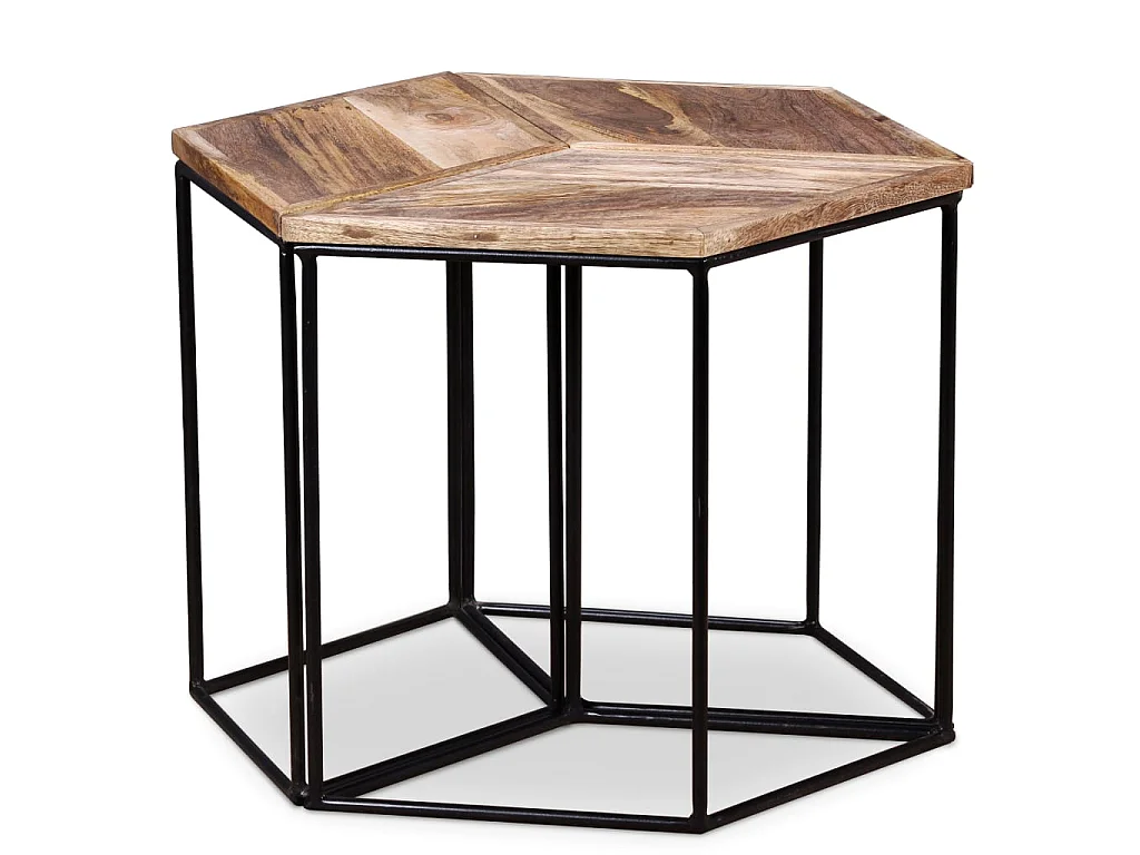 Mesa de centro madeira de mangueira maciça 56x48x40 cm PT899936