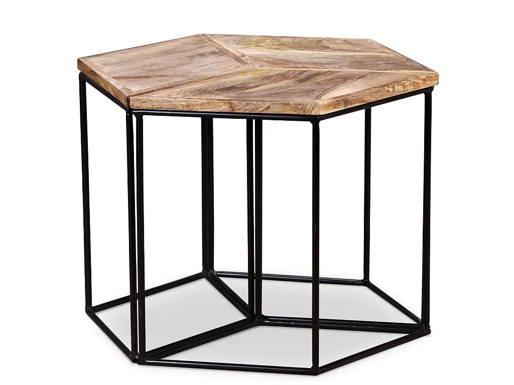 Mesa de centro madeira de mangueira maciça 56x48x40 cm PT899936