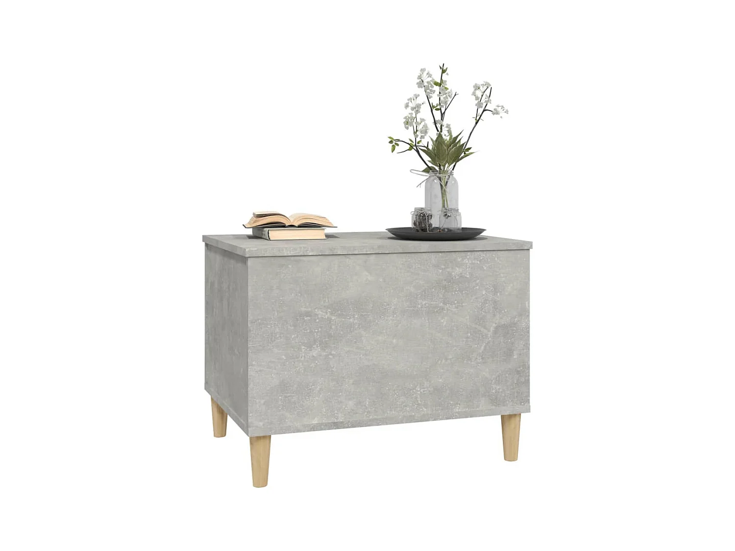 Table basse relevable Gris béton 60x44,5x45 cm Bois d'ingénierie OFR42086 BonneVie Meuble