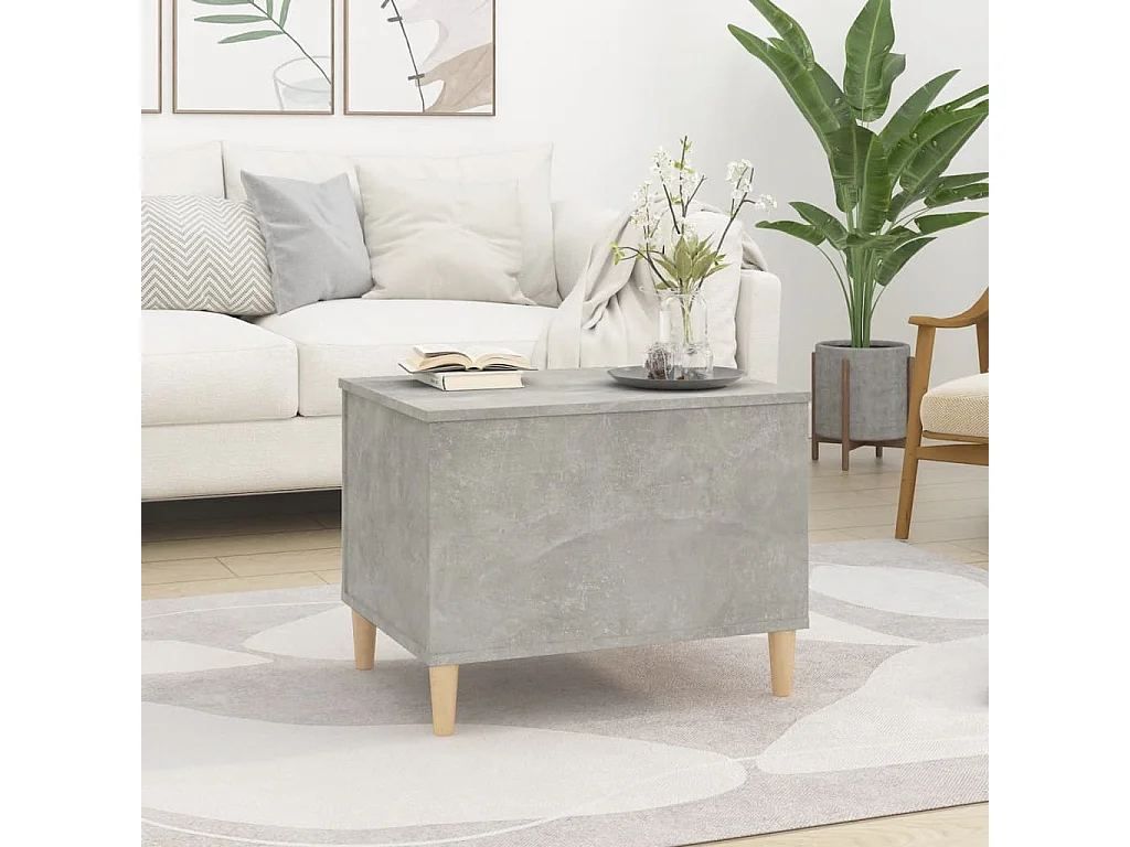 Table basse relevable Gris béton 60x44,5x45 cm Bois d'ingénierie OFR42086 BonneVie Meuble