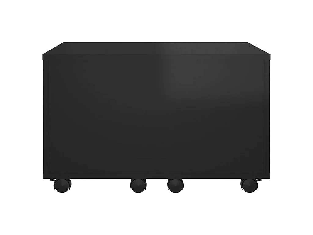 Table basse extensible Noir brillant 60x60x38 cm Aggloméré OFR50231 BonneVie Meuble