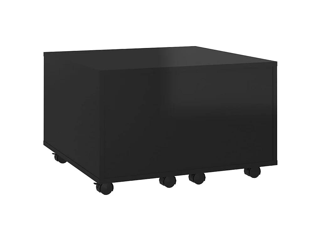 Table basse extensible Noir brillant 60x60x38 cm Aggloméré OFR50231 BonneVie Meuble