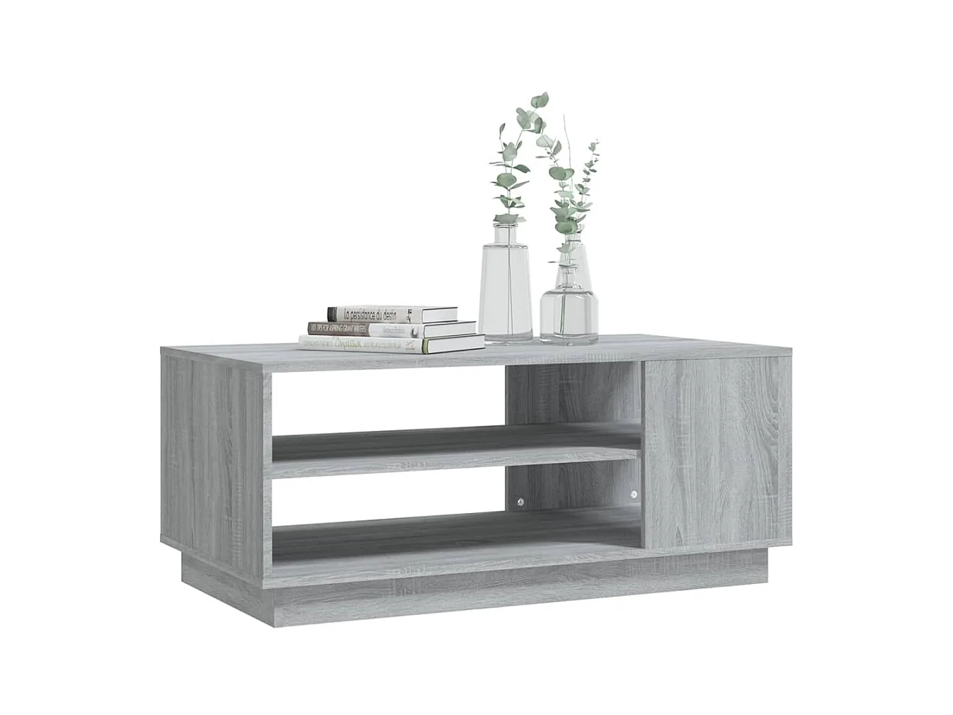 Table basse Sonoma gris 102x55x43 cm Aggloméré OFR91787 BonneVie Meuble