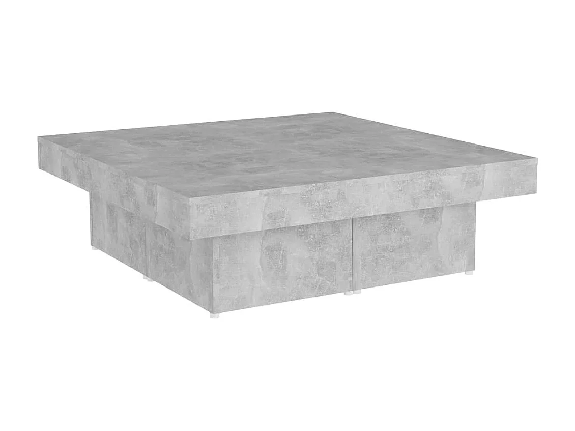 Table basse Gris béton 90x90x28 cm Aggloméré OFR18122 BonneVie Meuble