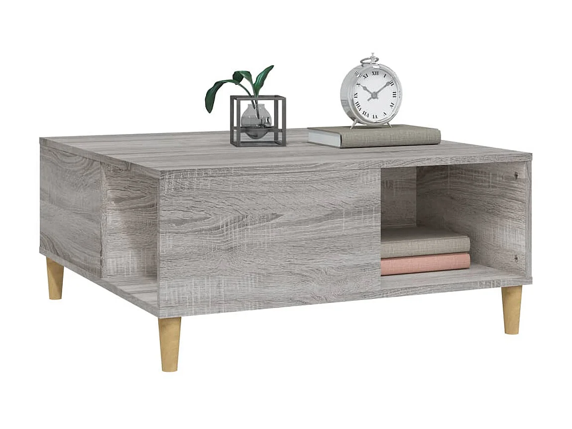 Mesa de centro 80x80x36,5 cm derivados madeira cinzento sonoma PT147559