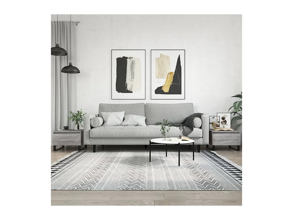 Tables basses 2 pcs sonoma gris 50x46x35 cm bois d'ingénierie OFR25523 BonneVie Meuble