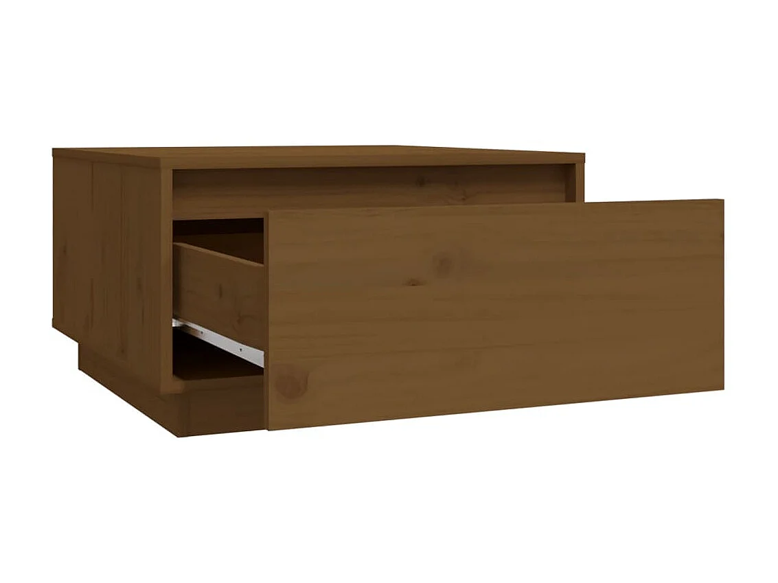 Salontafel 55x56x32 cm massief grenenhout honingbruin NL72959