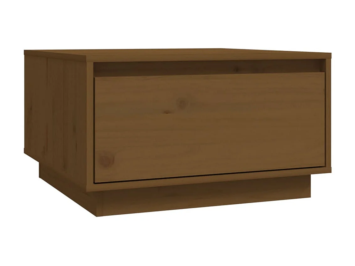 Table basse Marron miel 55x56x32 cm Bois massif de pin OFR80015 BonneVie Meuble