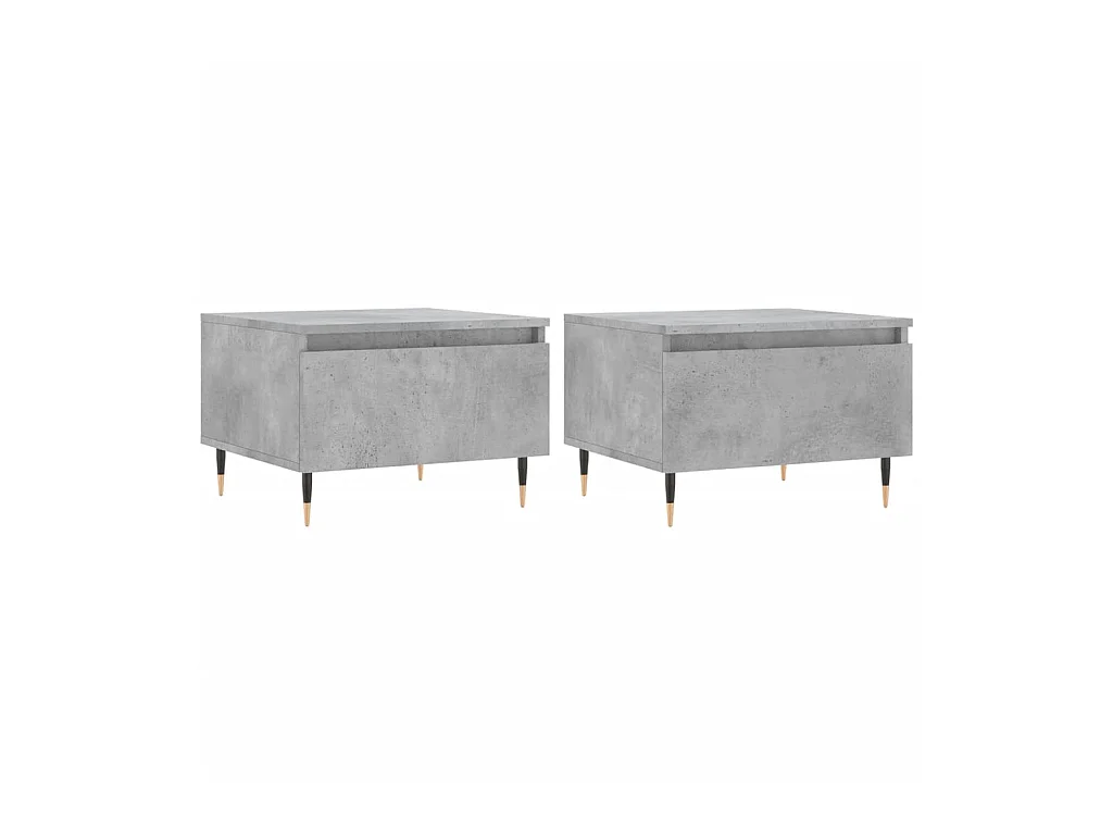 Tables basses 2 pcs gris béton 50x46x35 cm bois d'ingénierie OFR97301 BonneVie Meuble
