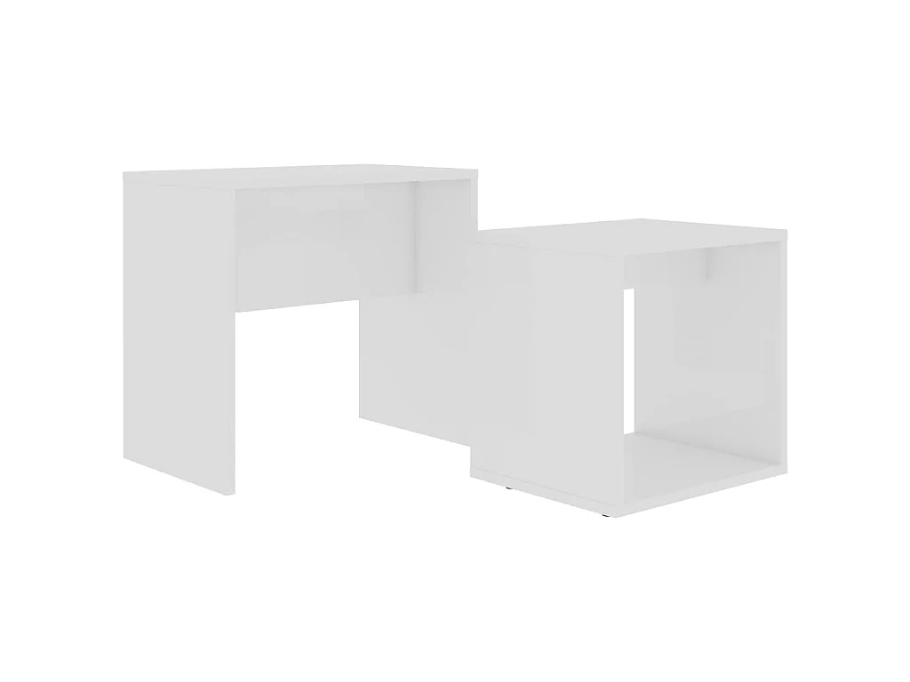 Conjunto mesas de centro derivados de madeira branco PT843969