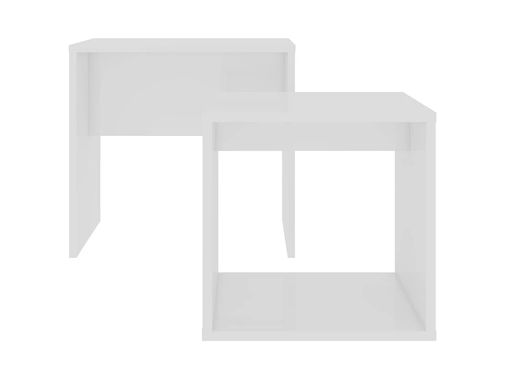 Conjunto mesas de centro derivados de madeira branco PT843969