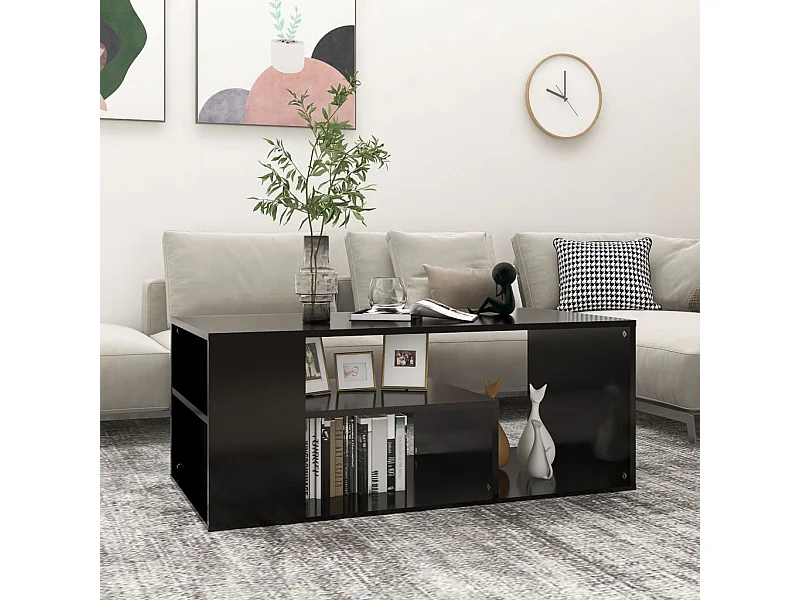 Table basse Noir 100x50x40 cm Aggloméré OFR13733 BonneVie Meuble
