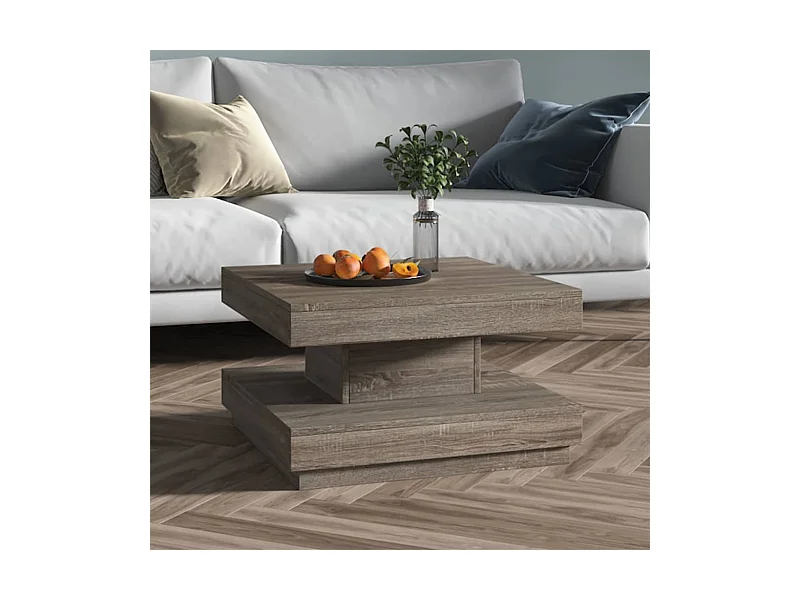 Table basse Gris 60x60x35 cm MDF OFR61997 BonneVie Meuble