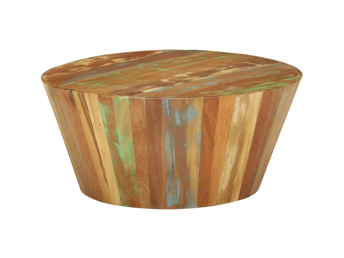 Table basse Ø65x31 cm Bois de récupération massif OFR65726 BonneVie Meuble