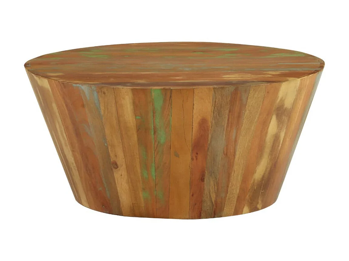 Table basse Ø65x31 cm Bois de récupération massif OFR65726 BonneVie Meuble