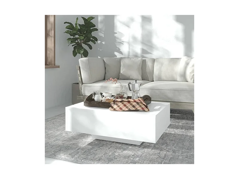 Salontafel 85x55x31 cm bewerkt hout wit NL22021