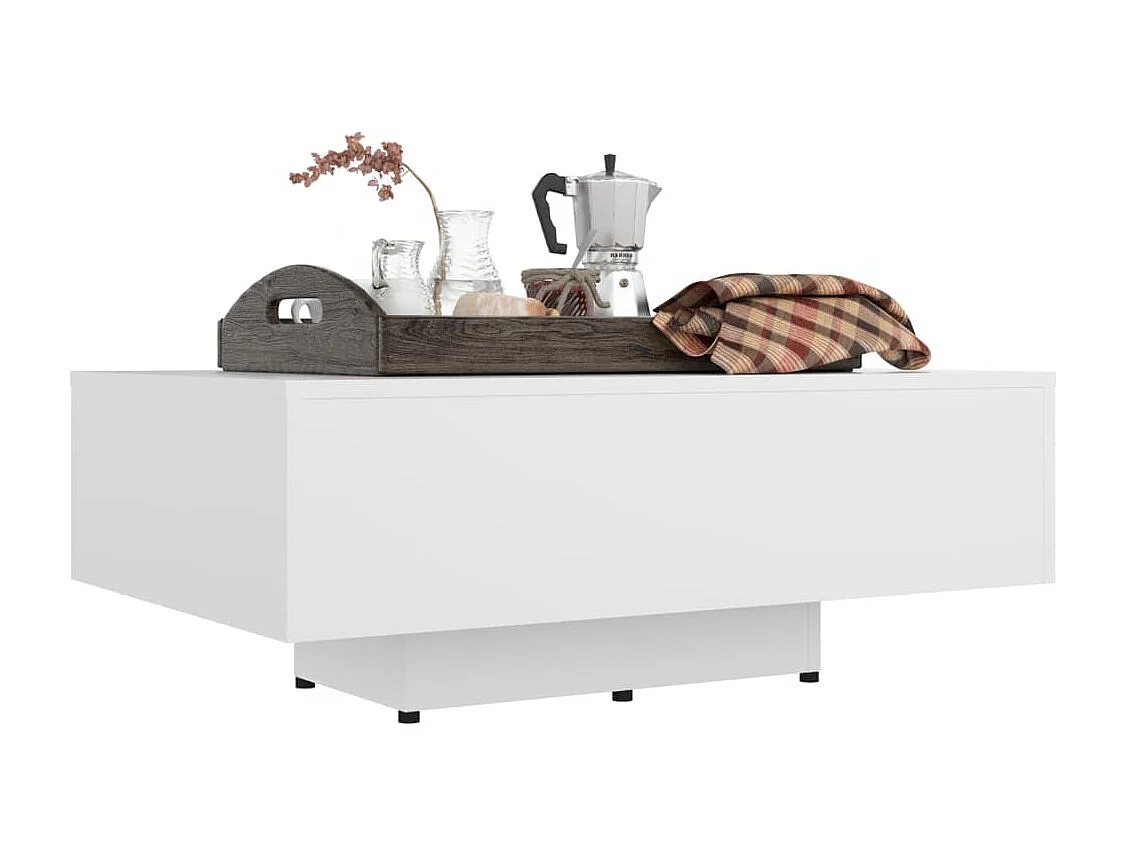 Mesa de centro madera contrachapada blanco 85x55x31 cm ES32853